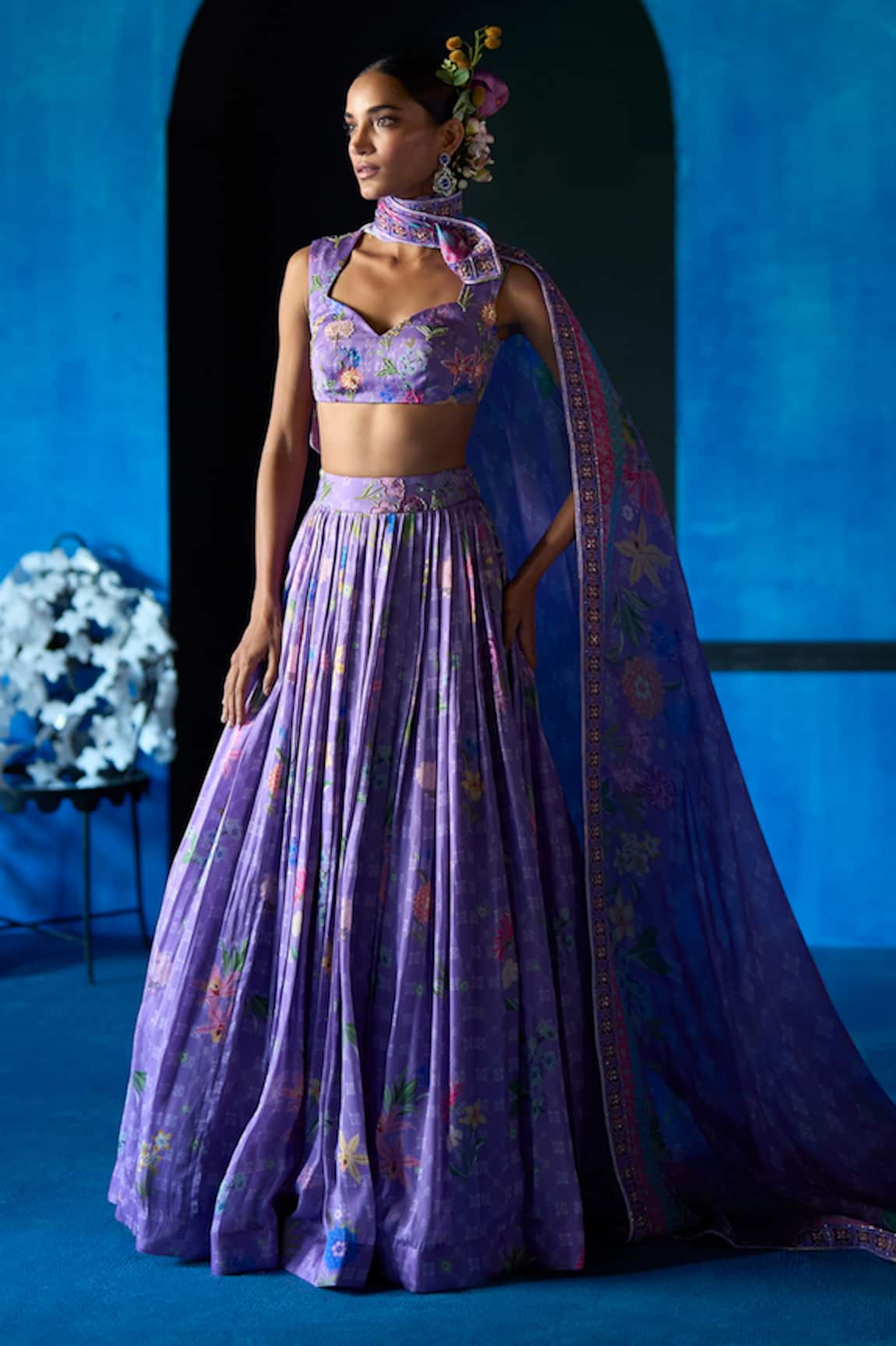 The Whole Nine Yards Misty Dawn Floral Print Lehenga Set