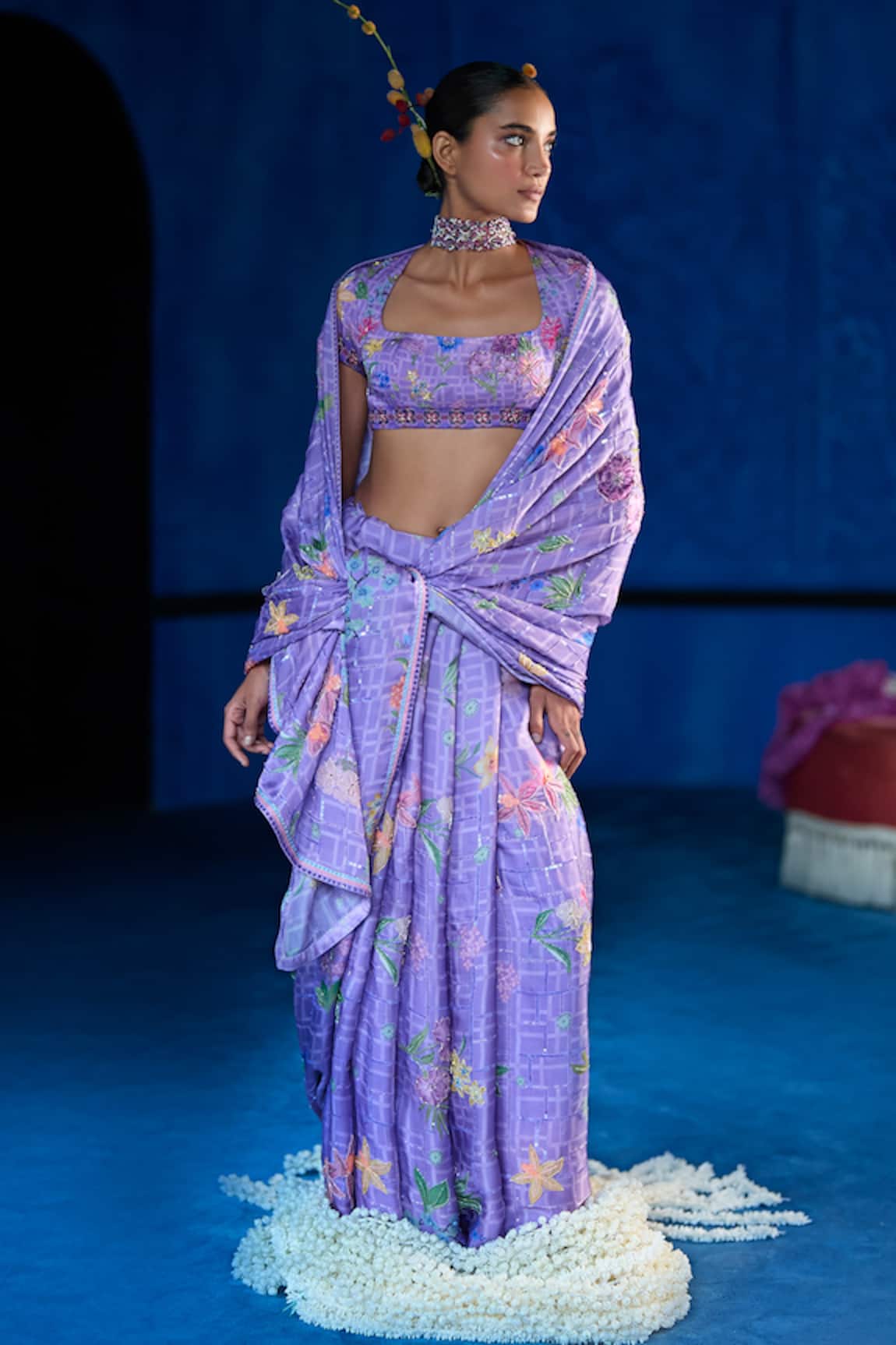 The Whole Nine Yards Moonlight Affair Printed Saree With Blouse