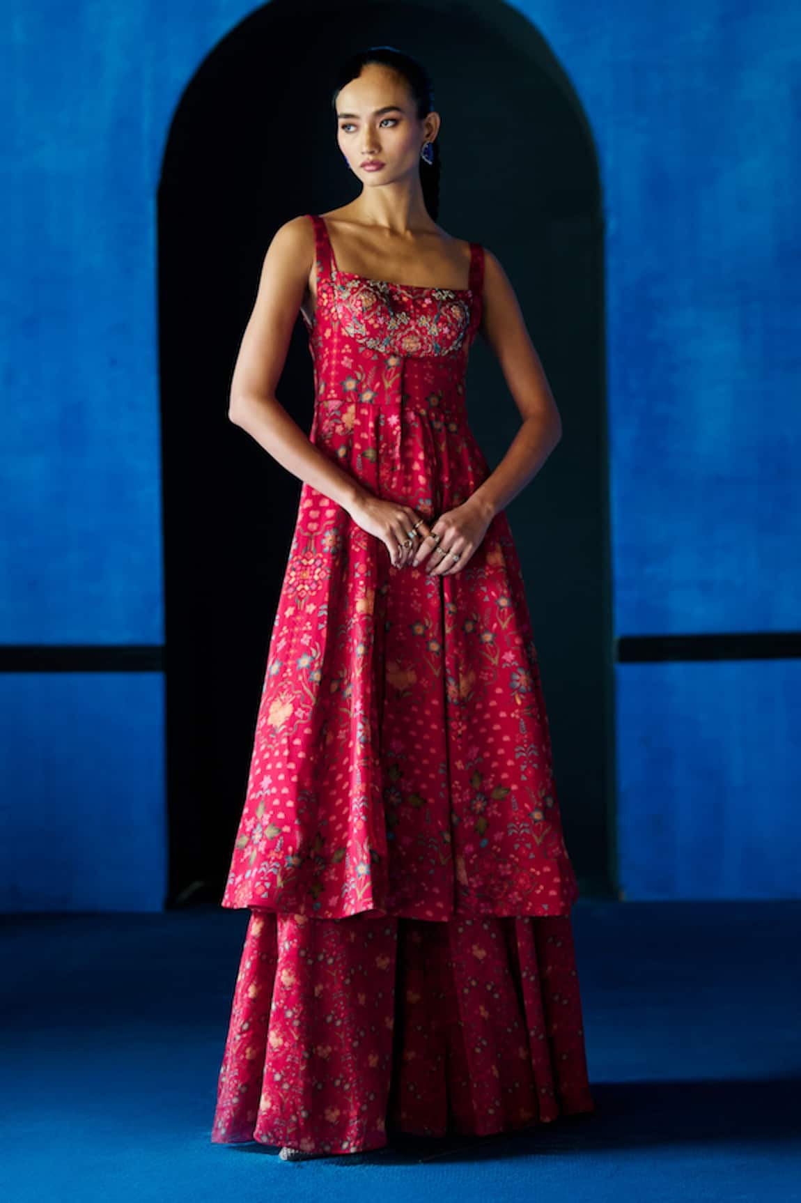 The Whole Nine Yards The Inner Circle Printed Anarkali Sharara Set