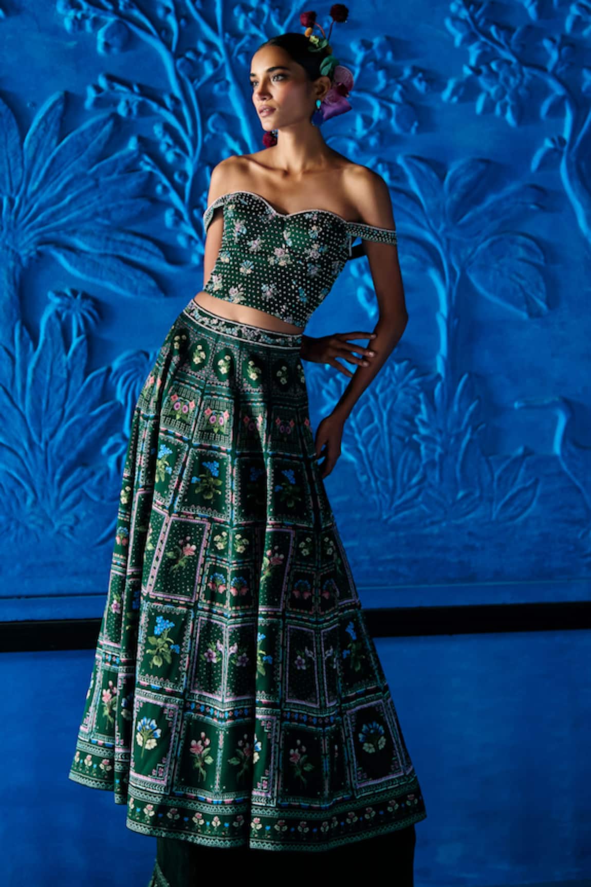 The Whole Nine Yards In Her Reverie Printed Lehenga With Corset