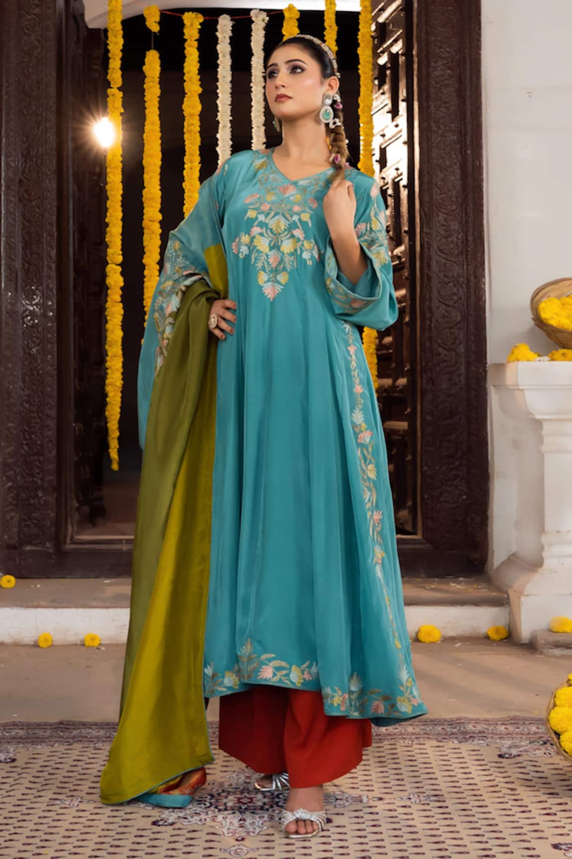 Angad Creations Shifa Thread & Tilla Work Anarkali Set