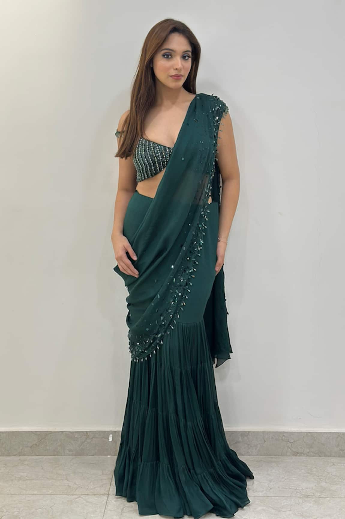 Libas Cafe by Nidhi & Ashish Mahnoor Pre-Draped Lehenga Saree With Blouse 