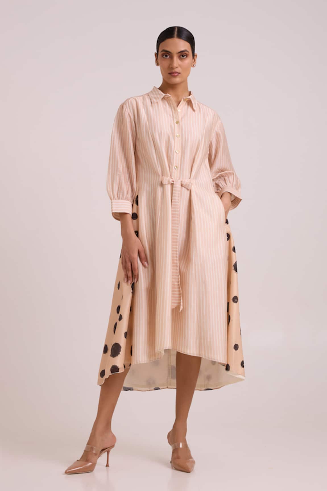 Madder Much Philo Almond Burst Back Drop Shirt Dress