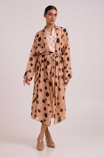 MADDER MUCH Neo Almond Burst Flap Trench Jacket With Dress 