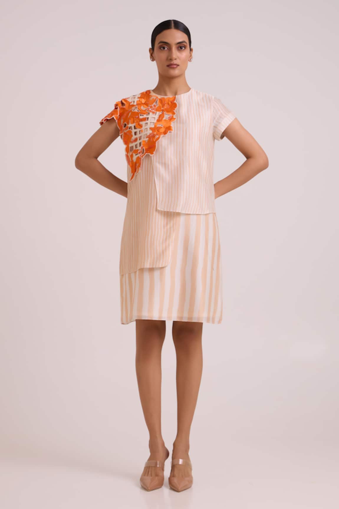 Madder Much Kayo Sunset & Almond Cutwork Dress