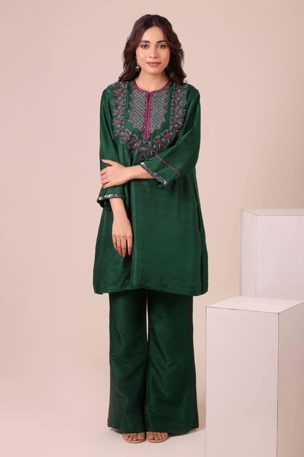 Myra Clothing Line Embroidered Kurta & Palazzo Set