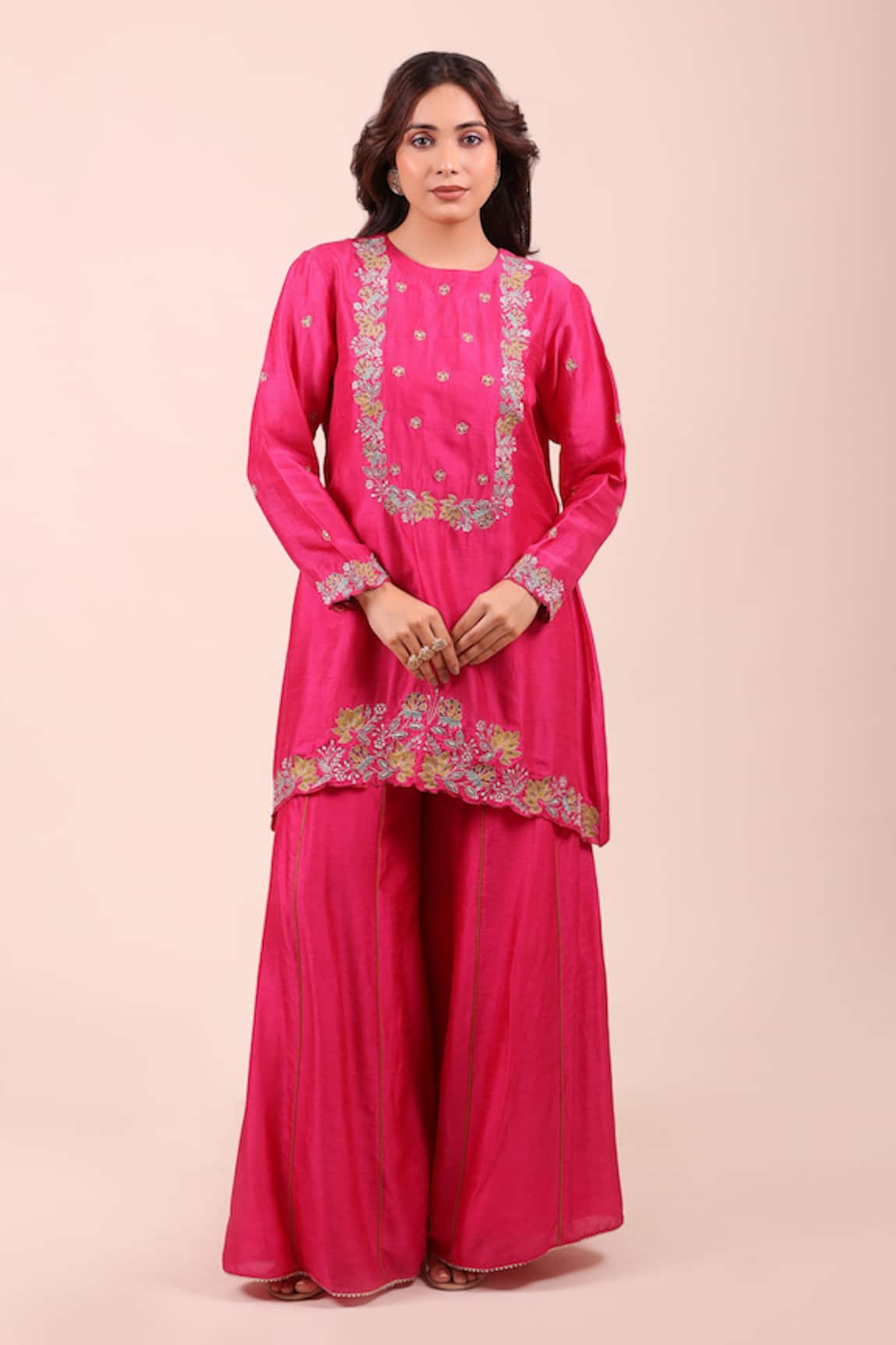 Myra Clothing Line Floral Embroidered Kurta & Sharara Set