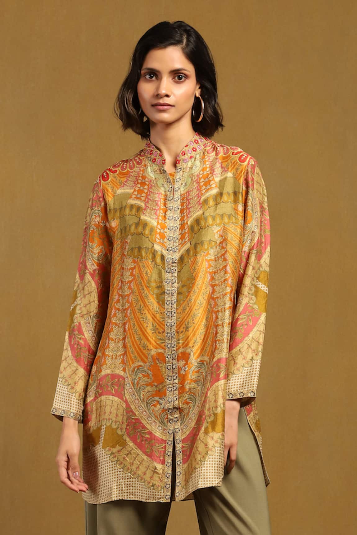 Ritu Kumar Printed Front Open Short Kurti 