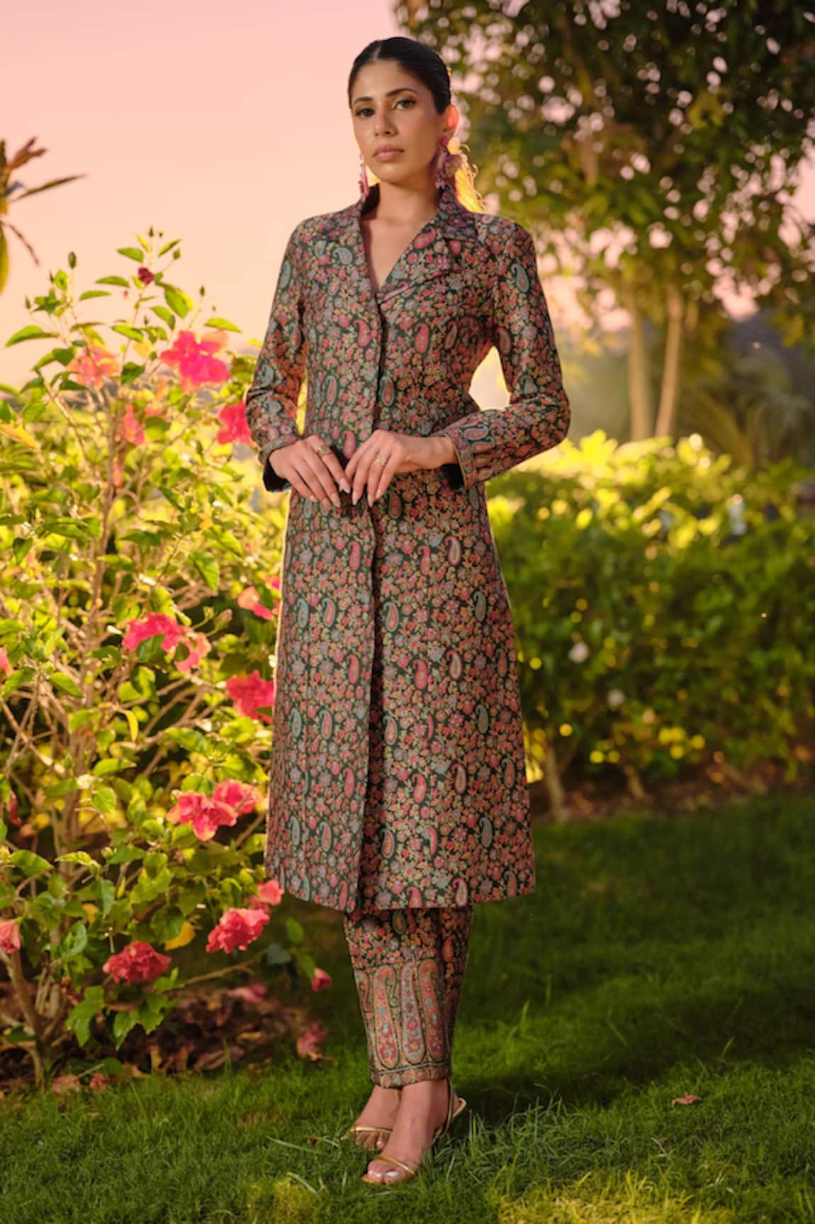 Safaa Le Jardin Damour Woven Jacket & Pant Set