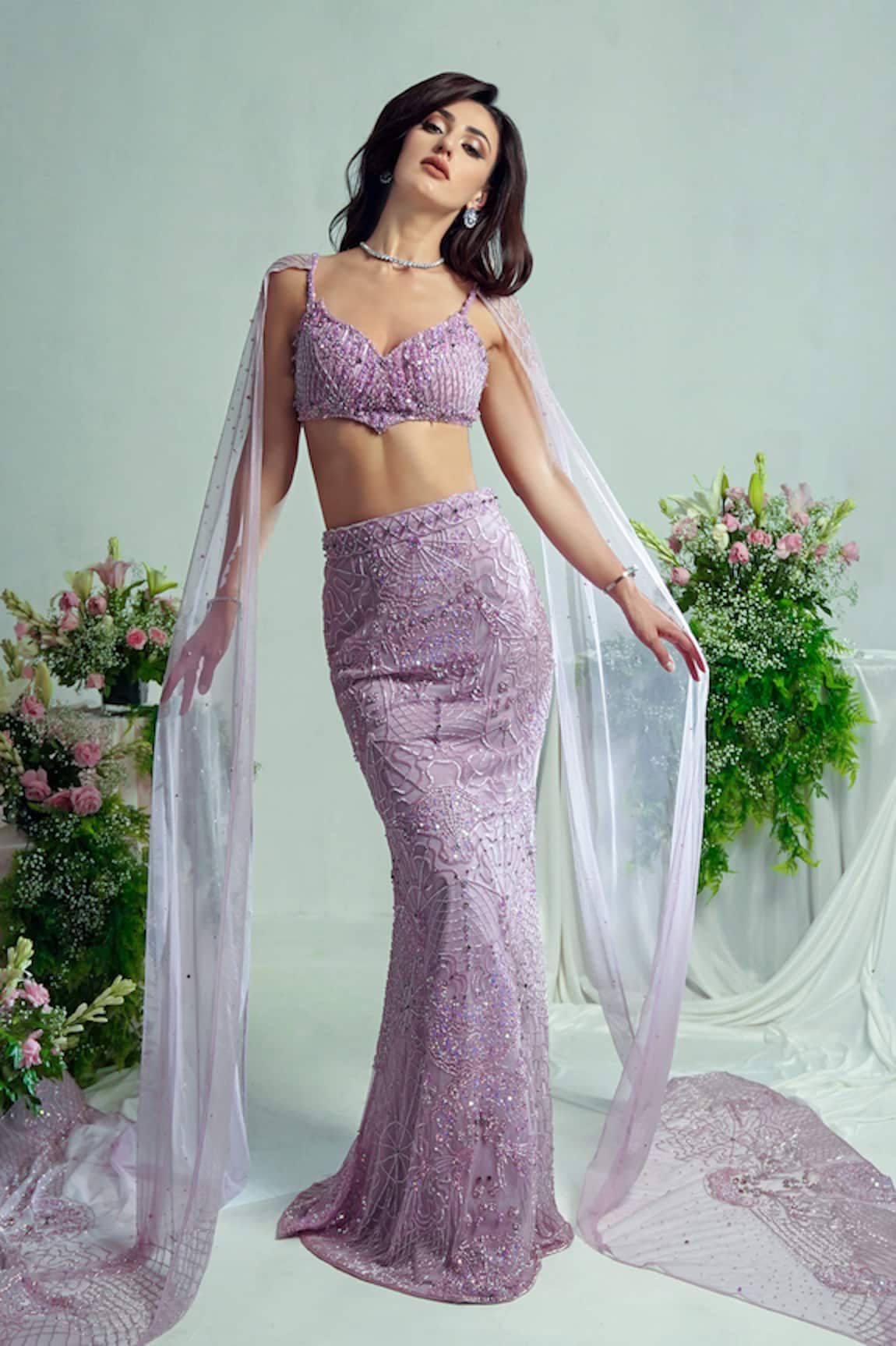 Shourya Gatha Celestial Bloom Embroidered Lehenga Set 