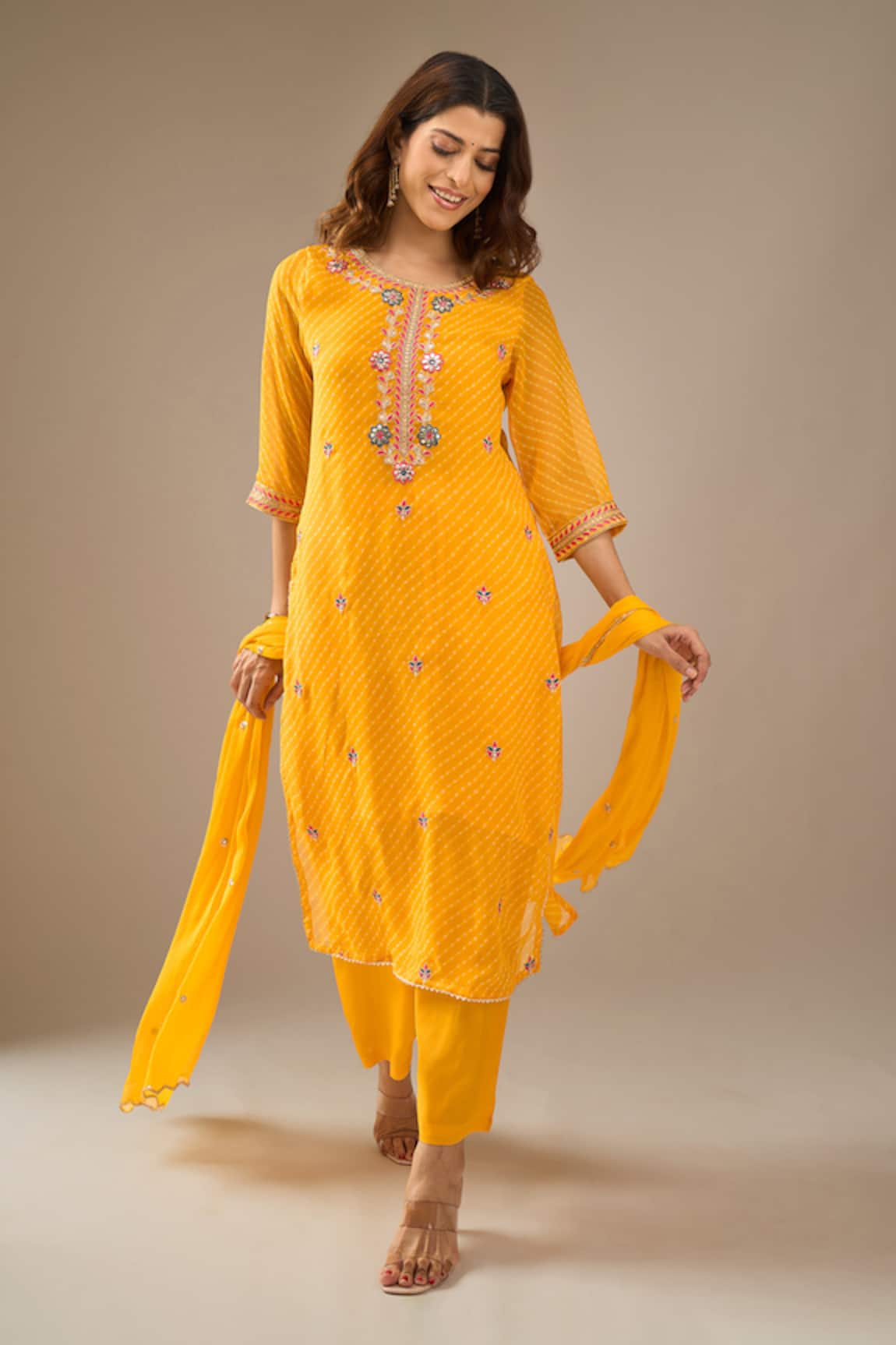 Samyukta Singhania Mothra Tie-Dye Embroidered Kurta Set