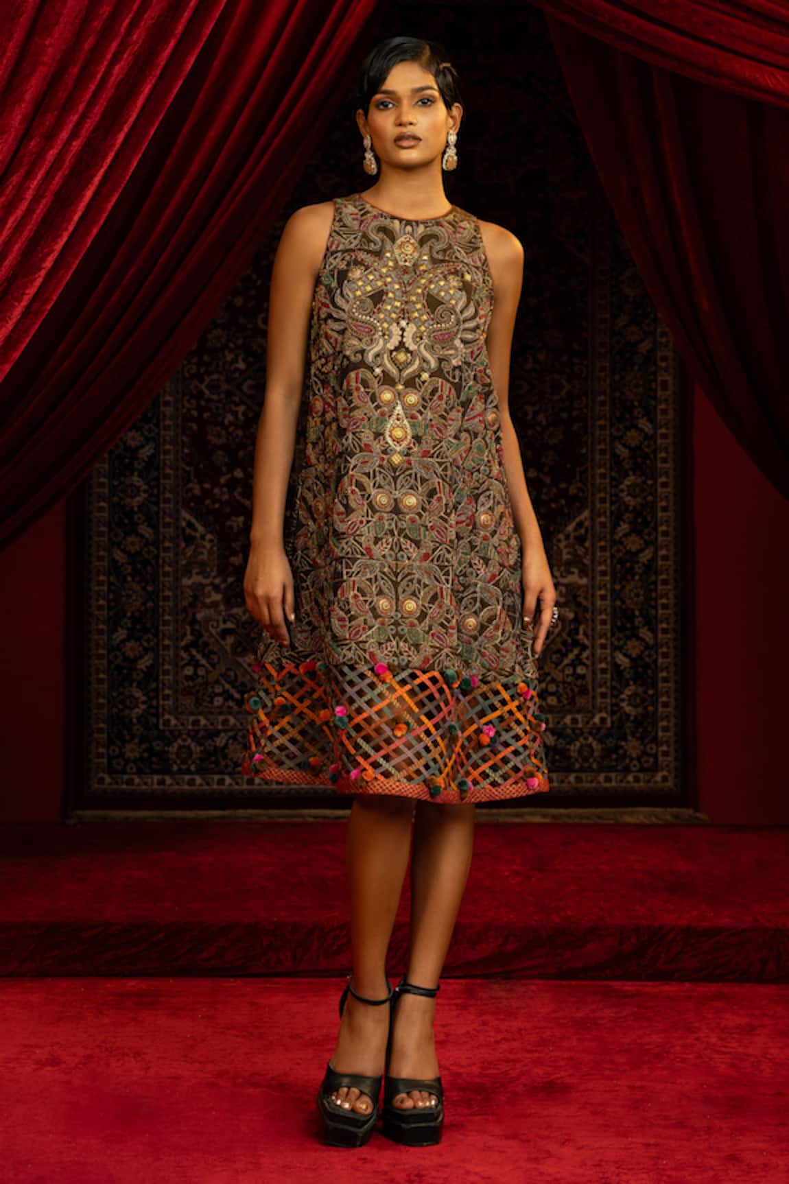 Sonia Baderia Hand Embroidered Chanderi Tissue Dress