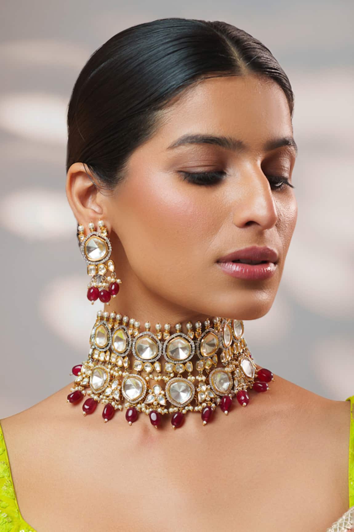 Zevar By Geeta Kundan & Polki Embellished Choker Set