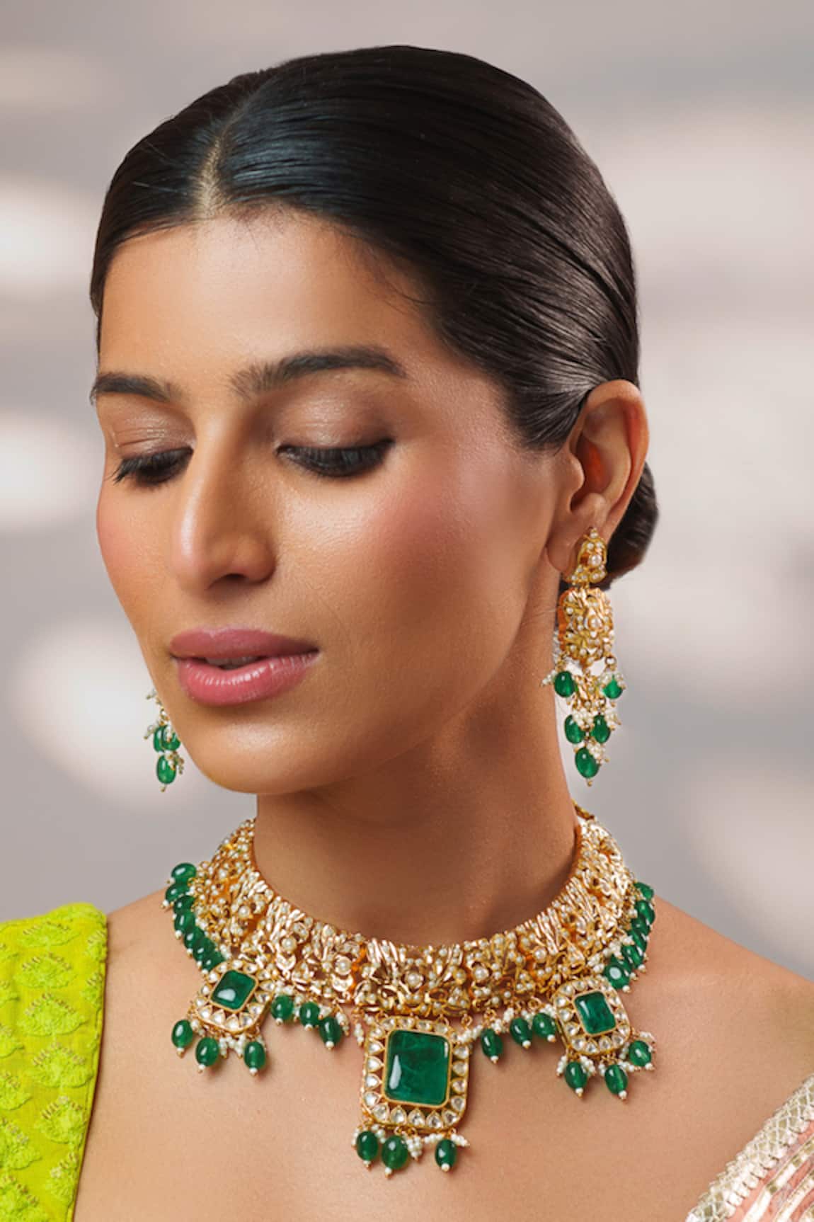 Zevar By Geeta Kundan & Jadau Studded Necklace Set