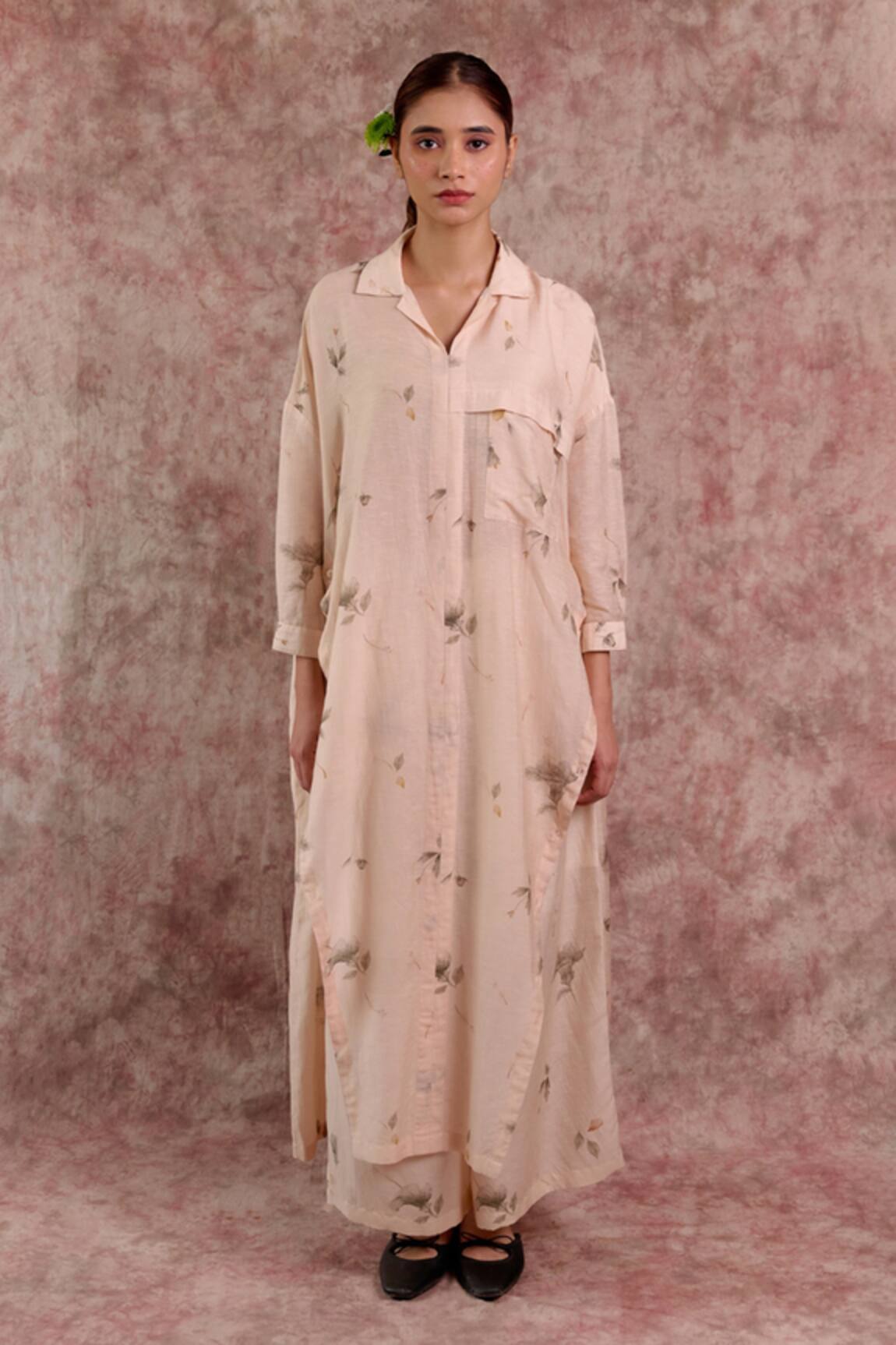 Doodlage Printed Bemberg Linen Collared Tunic