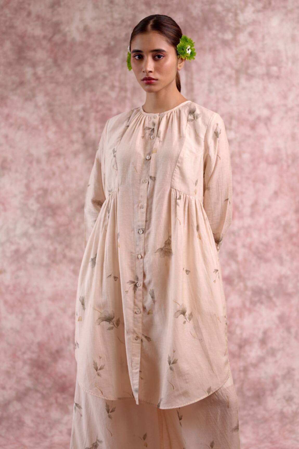 Doodlage Gathered Front Button Tunic