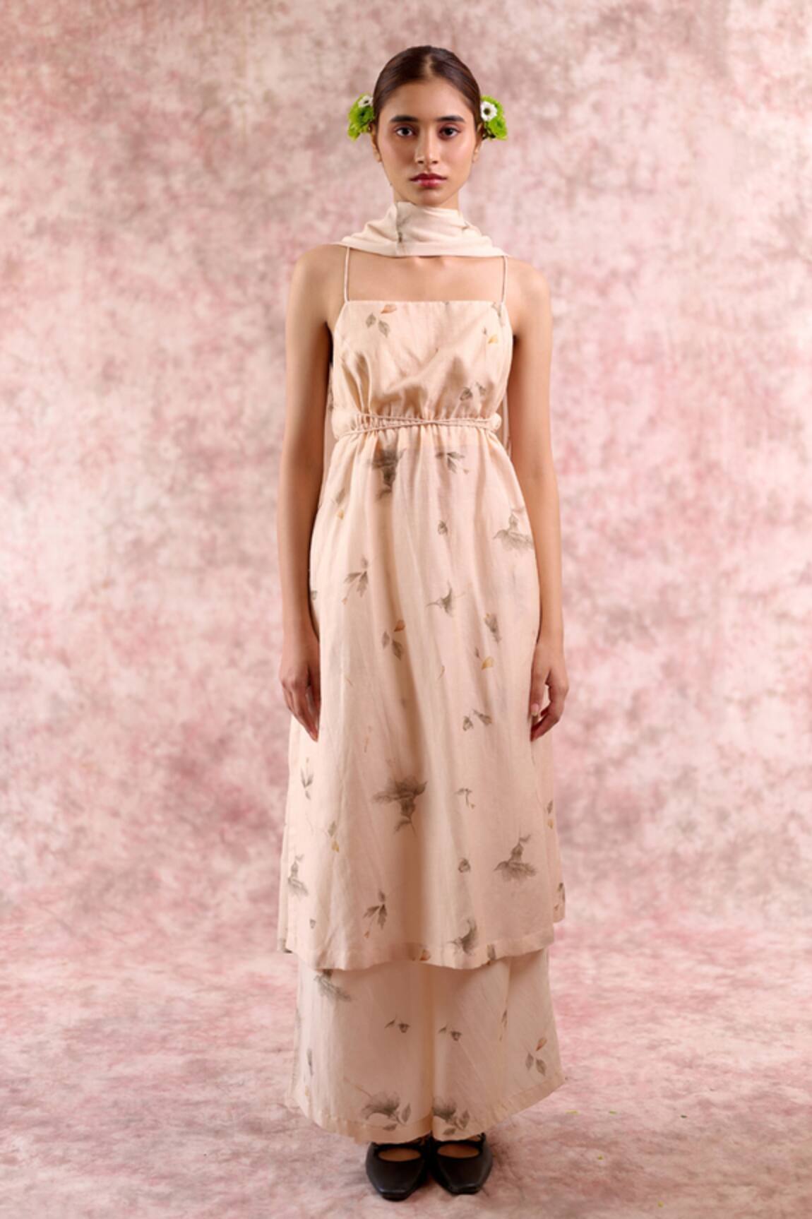 Doodlage Leaf Print Tunic Pant Set