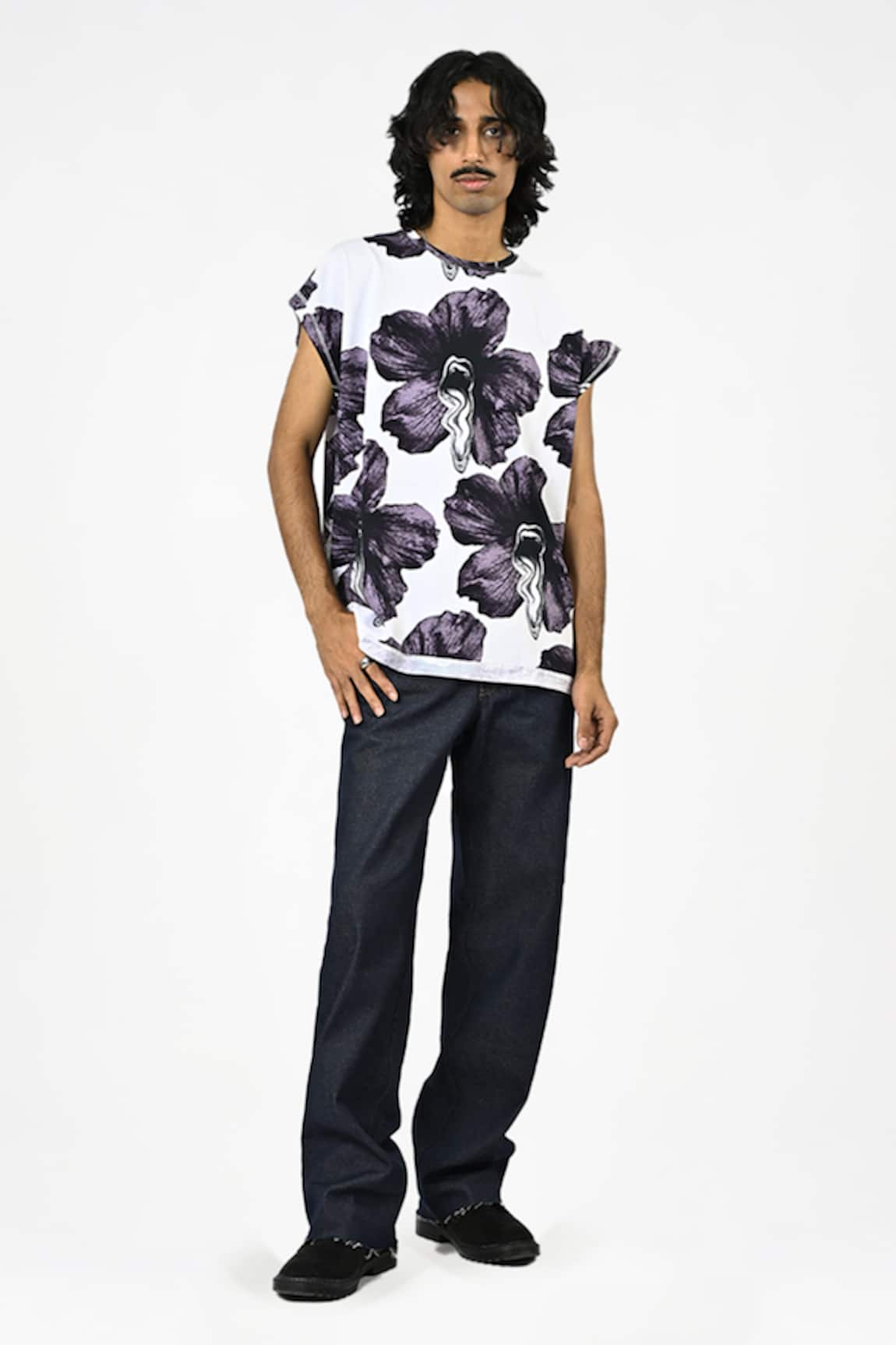 Huemn Printed Cotton Sleeveless T-shirt
