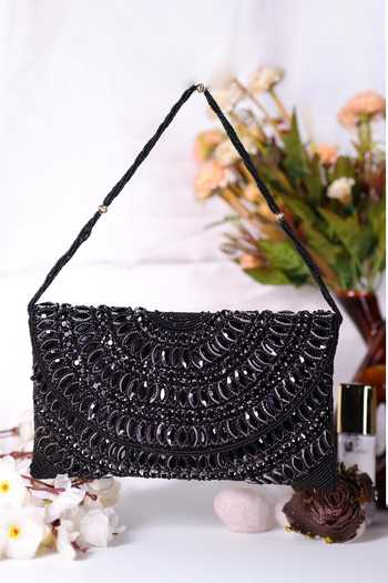 Nazaakat By Samara Singh Beaded Embellished Flap Bag 
