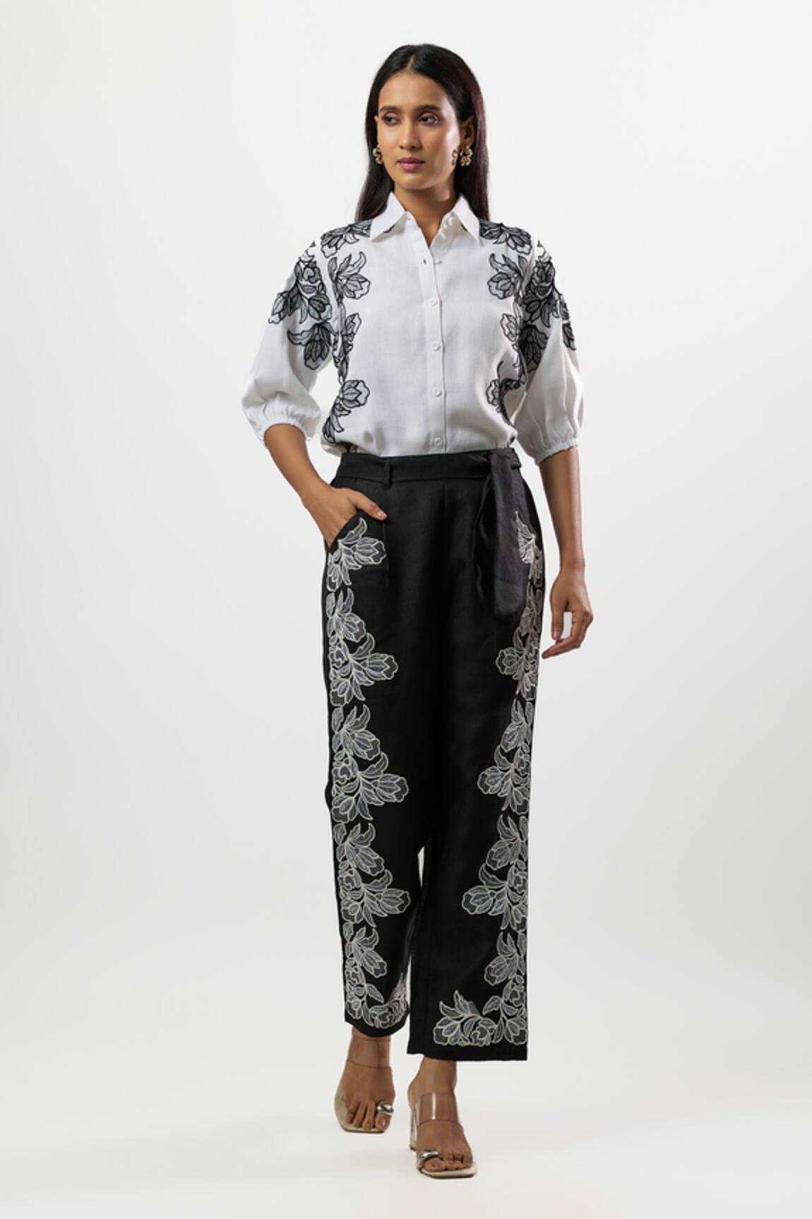 Linera Embroidered Shirt & Pant Set
