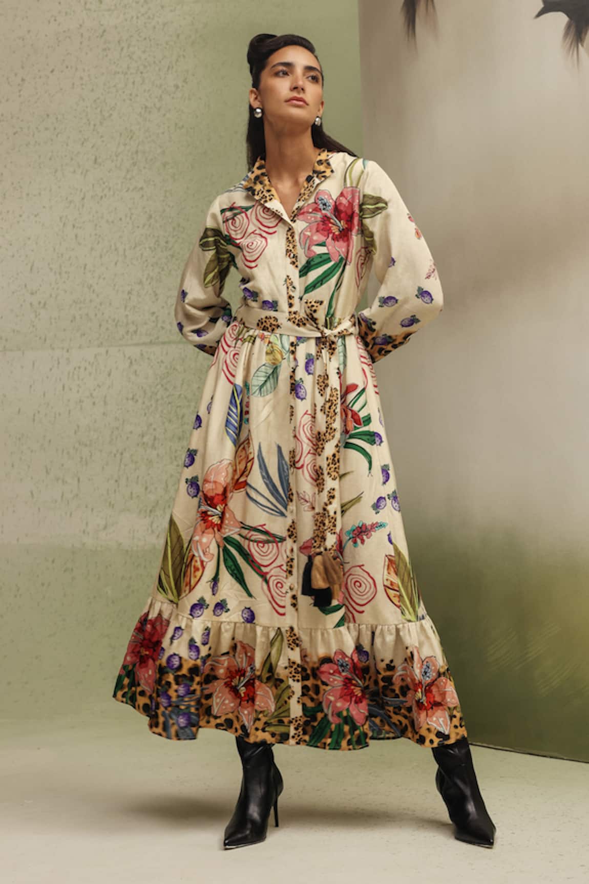 NOIB Celia Wildflower Print Dress With Belt