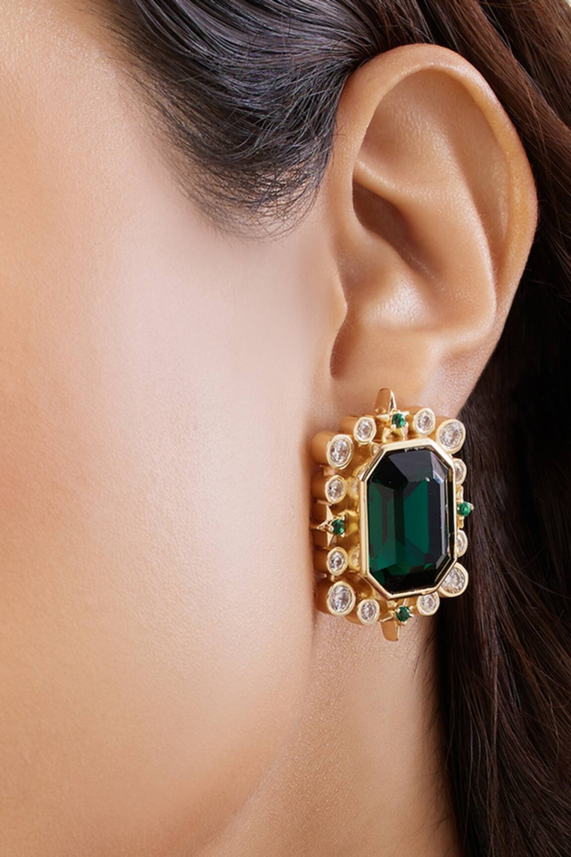 Isharya Emerald Twilight Stud Earrings 