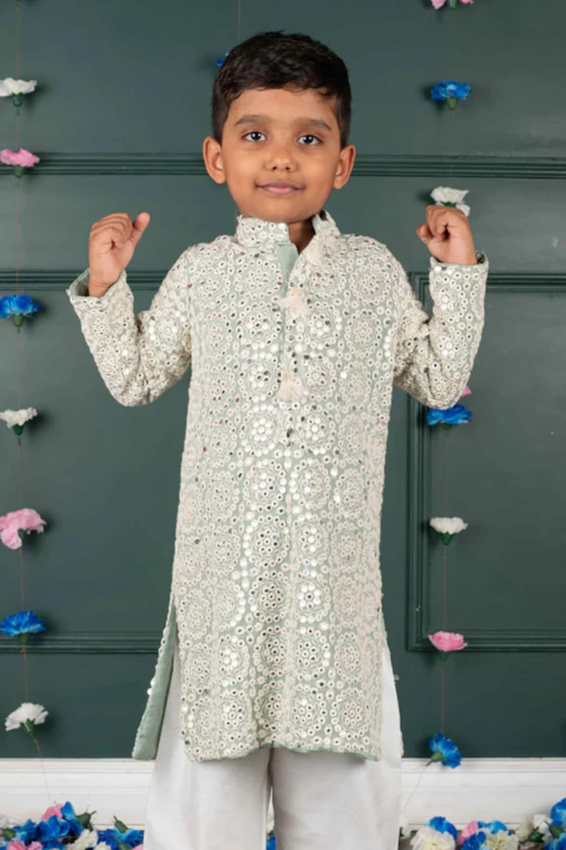 Shruti Jalan Embroidered Mirror Work Kurta & Salwar Set 