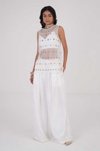 Betrue Golden Ivory Embroidered Top