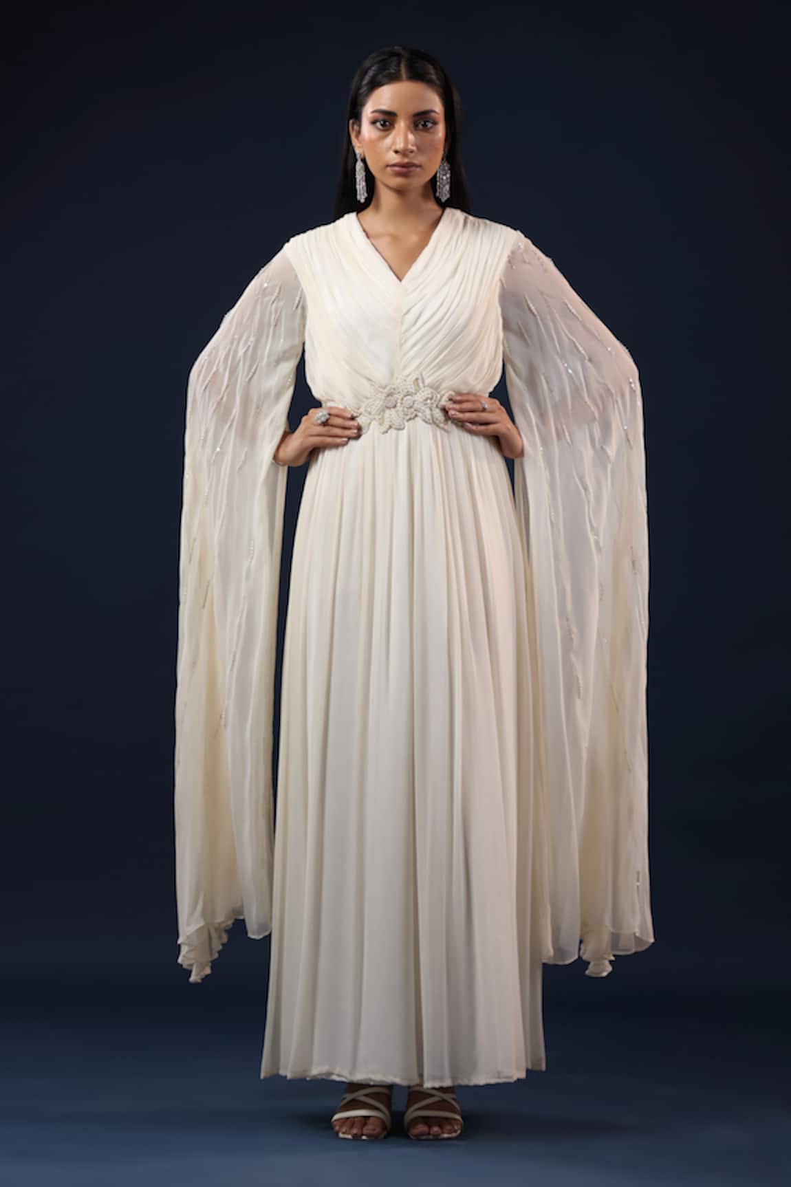 K-Anshika Embroidered Cape Gown 