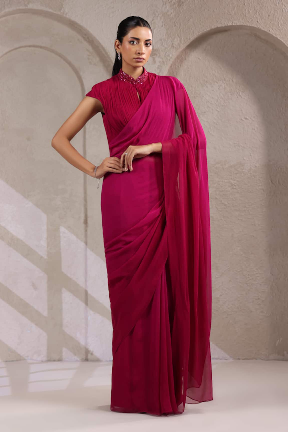K-Anshika Ombre Saree With Pleated Blouse 