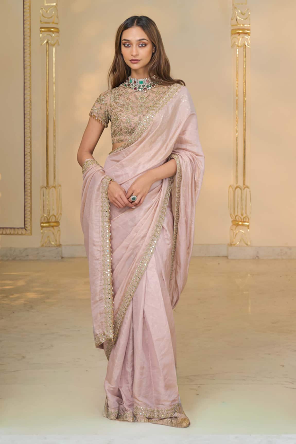 Arpita Mehta Hand Embroidered Classic Saree Set 