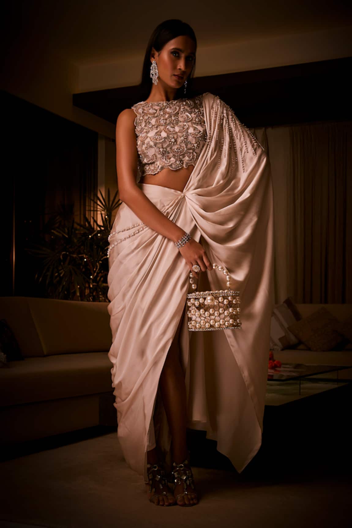 Babita Malkani Pre-Draped Saree & Embroidered Blouse 