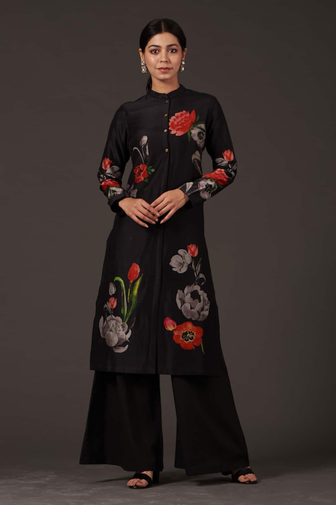 Balance By Rohit Bal Chanderi Digital Print Tunic With Palazzo
