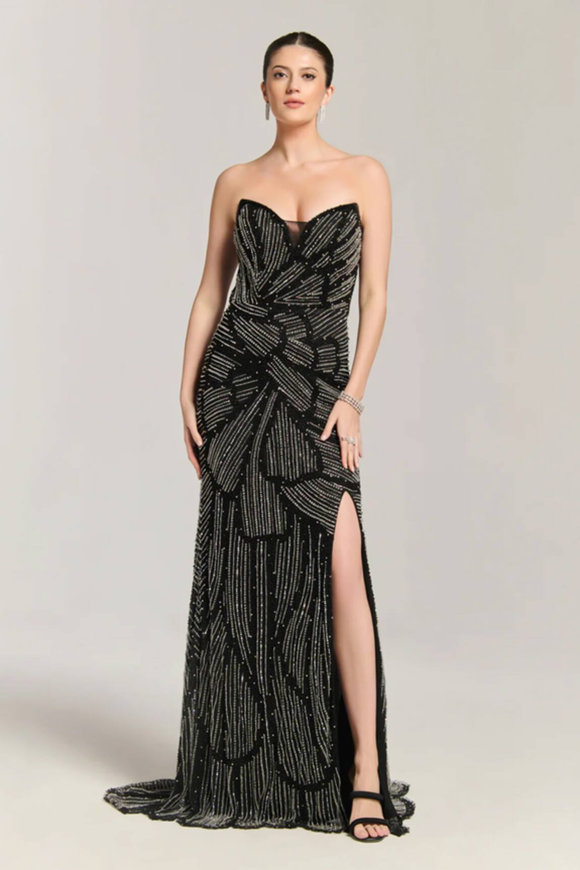 Bling Empire Flower Embellished Gown