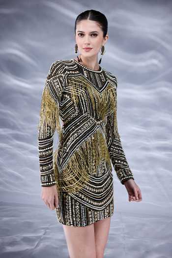 Bling Empire Old Is Gold Embellished Dress 