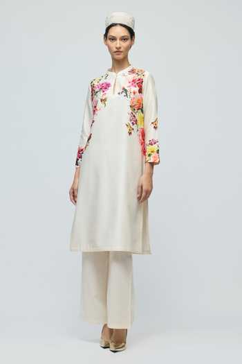 Balance by Rohit Bal Floral Print Chanderi Tunic With Pant 