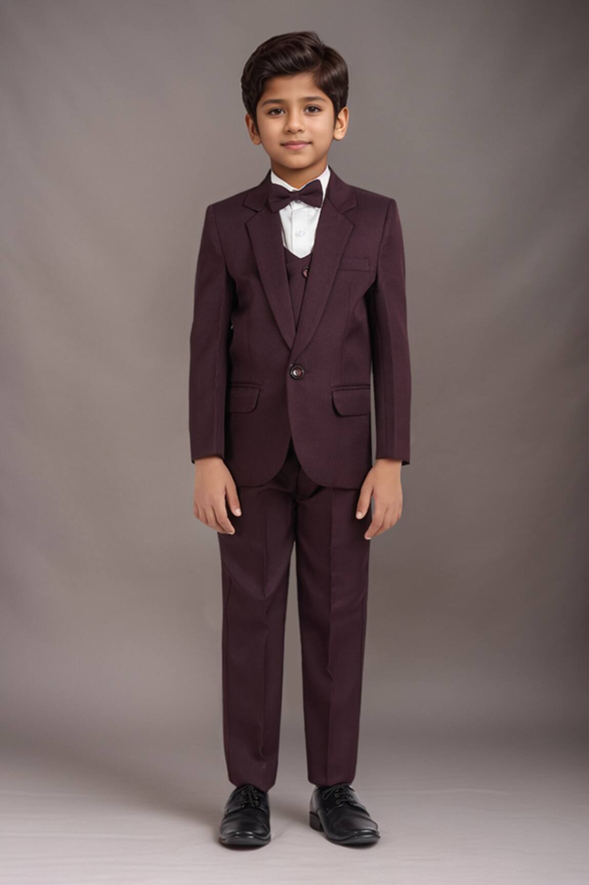 Petite Pomme Wine Solid 5 Pcs Suit Set 