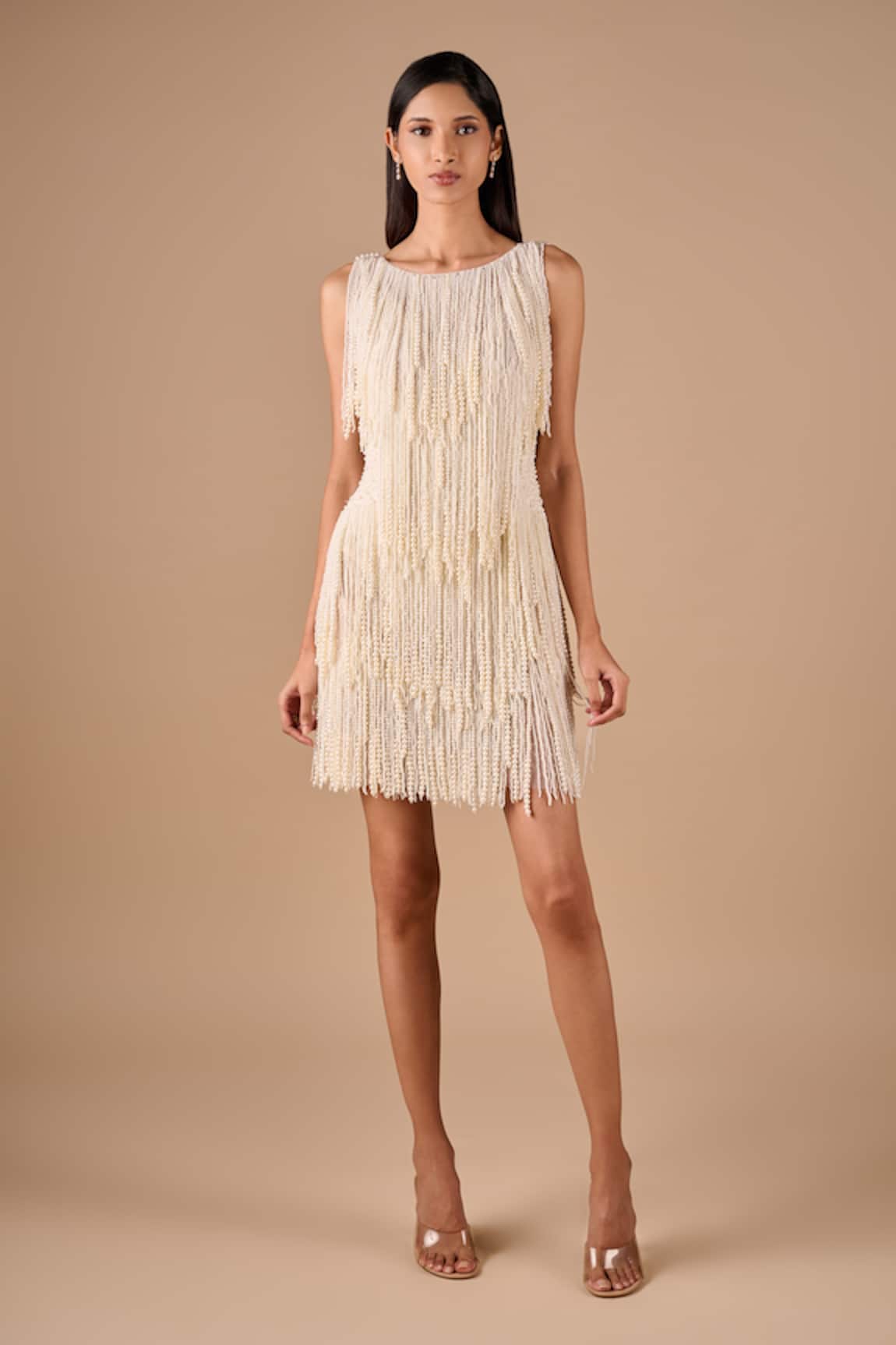 Shriya Som Pearl Fringe Dress 
