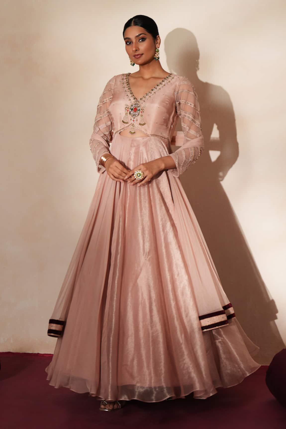 ISHA GUPTA TAYAL Chandrika Embroidered Anarkali With Dupatta