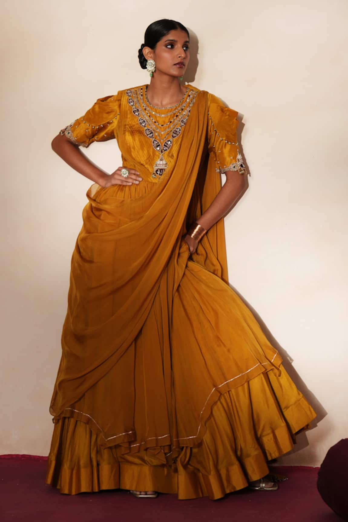 ISHA GUPTA TAYAL Prabha Embroidered Anarkali Skirt Set