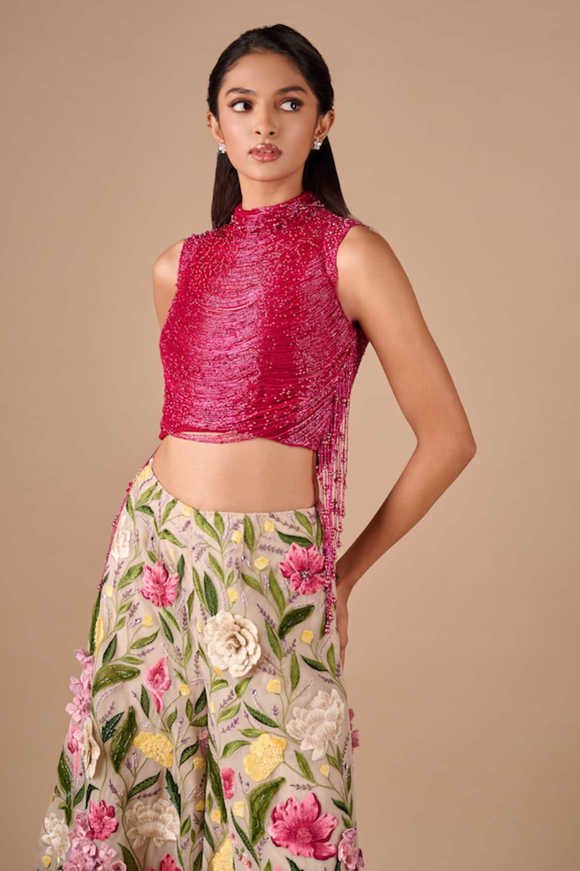 Shriya Som Fringe Draped Top 
