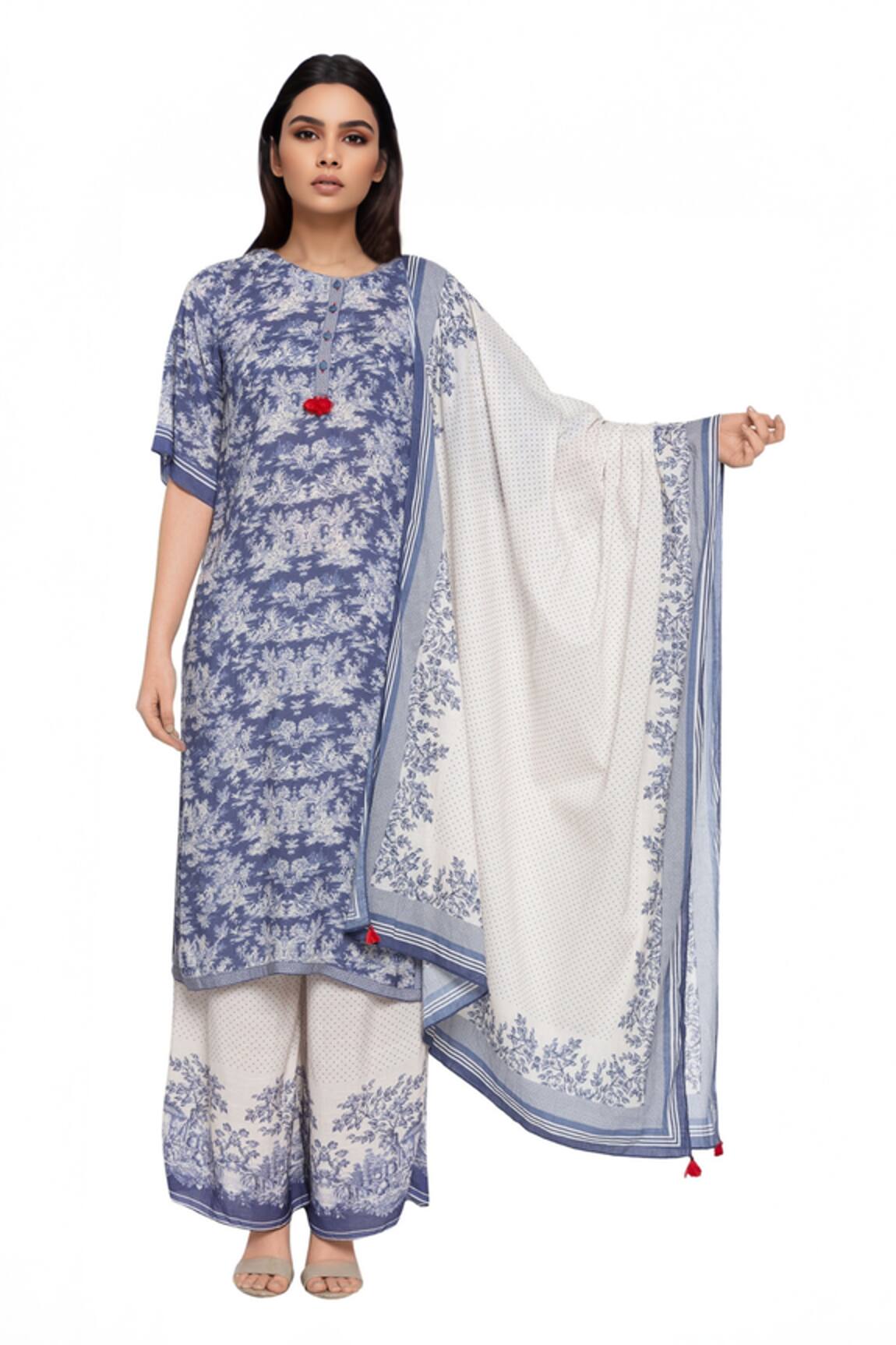 So Us By Sougatpaul Printed Kurta & Palazzo Set