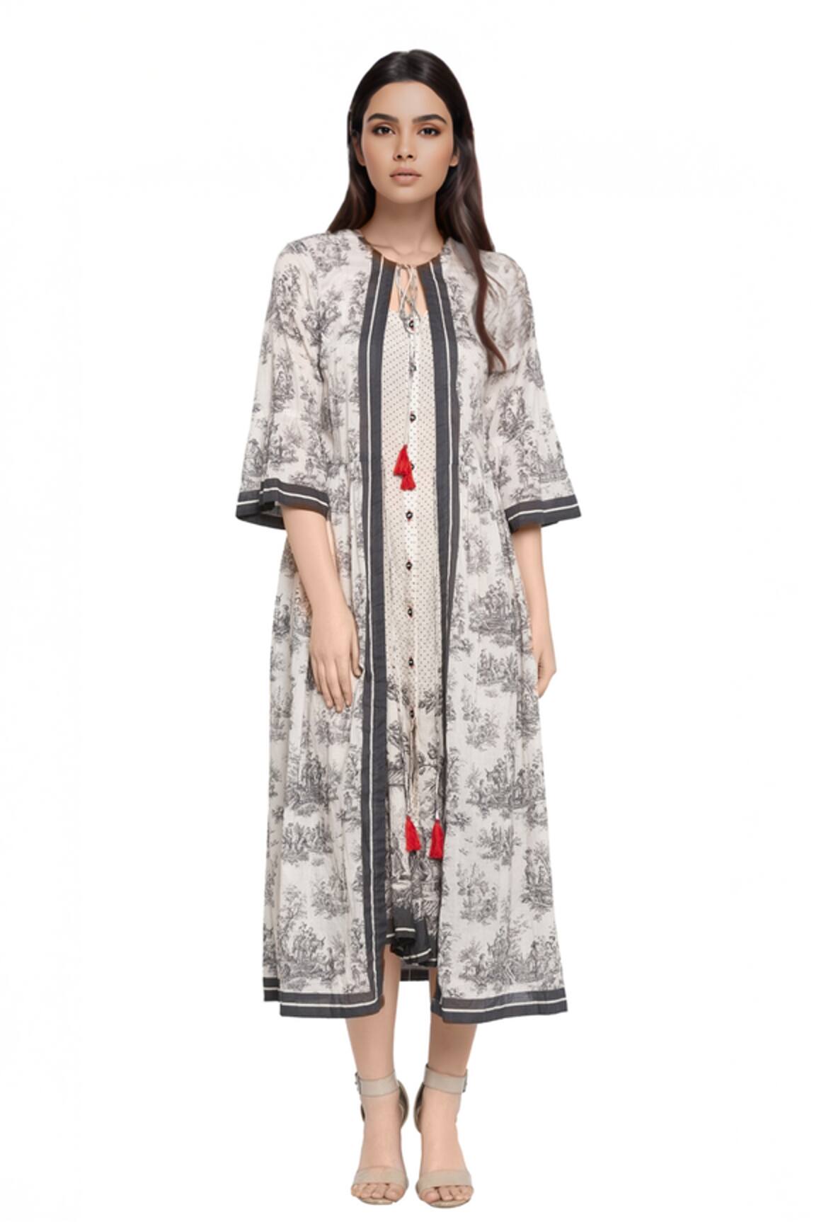So Us By Sougatpaul Printed Tunic & Jacket Set