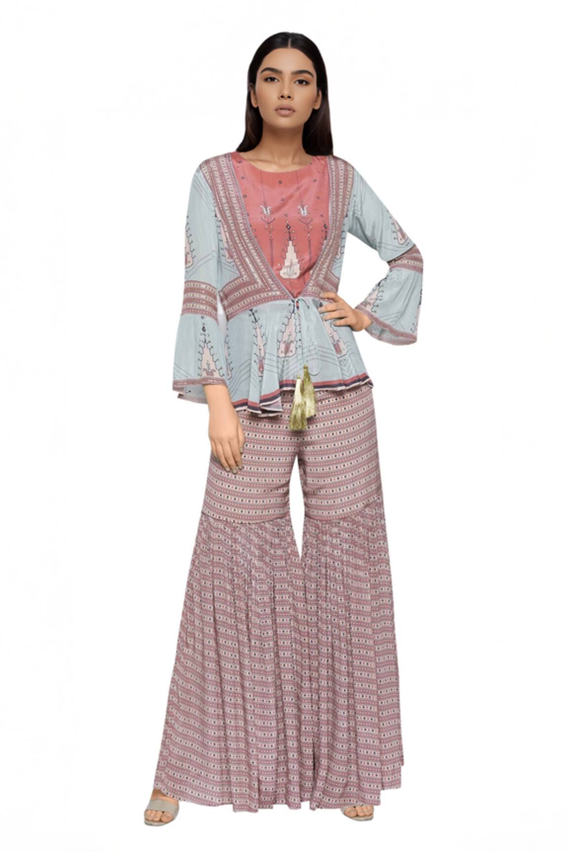 Soup By Sougat Paul Printed Jacket & Sharara Set