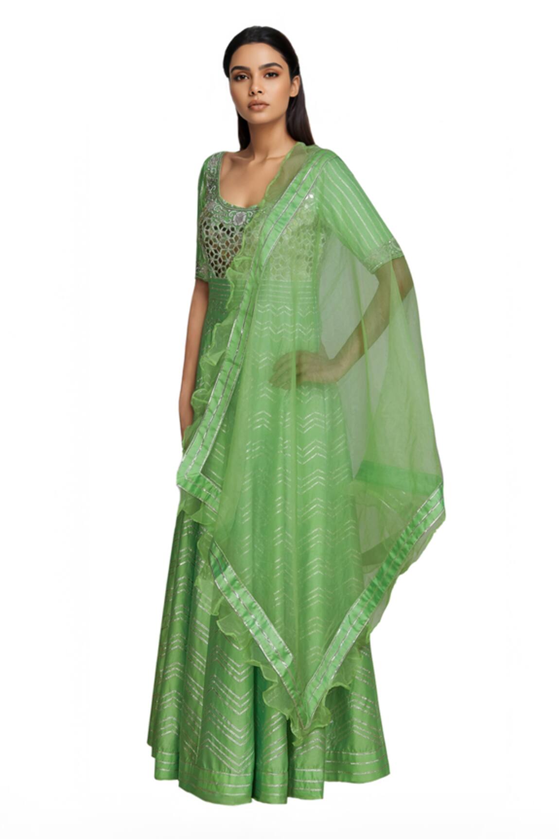 Neha Khullar Chanderi Anarkali with Dupatta