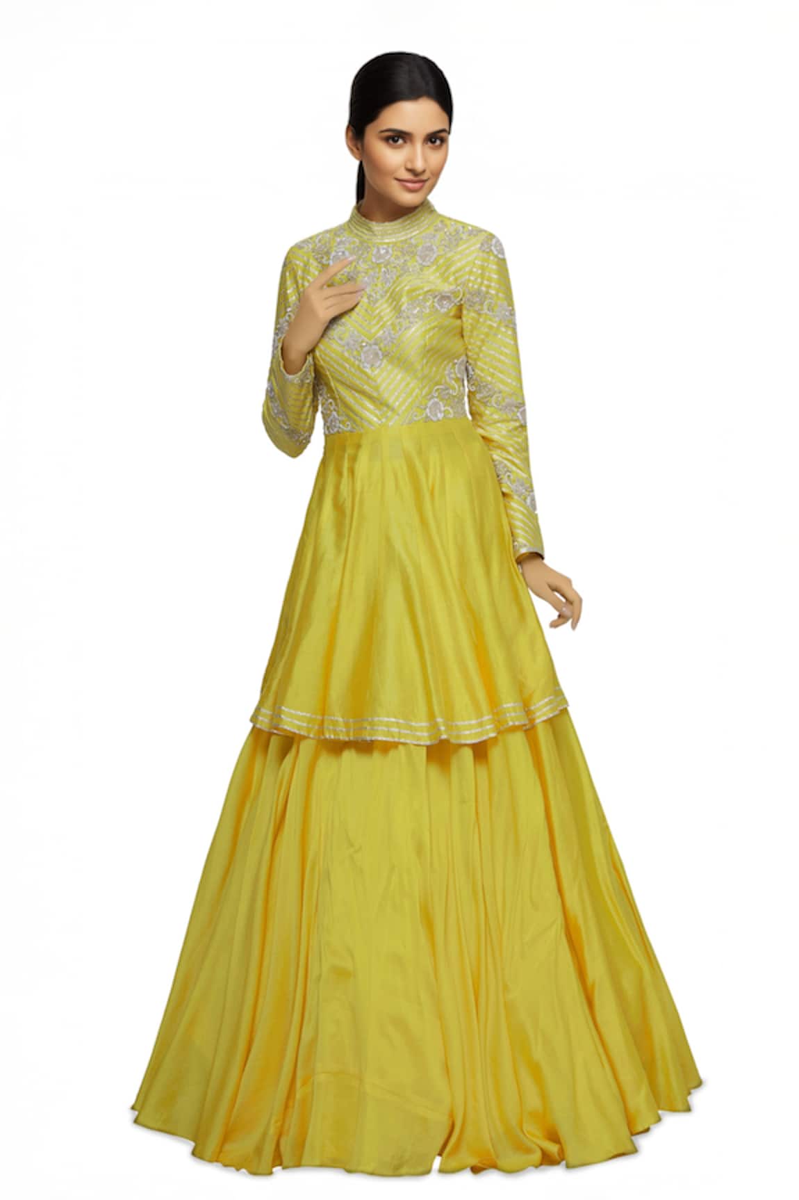 Neha Khullar Chanderi Kurta Lehenga Set