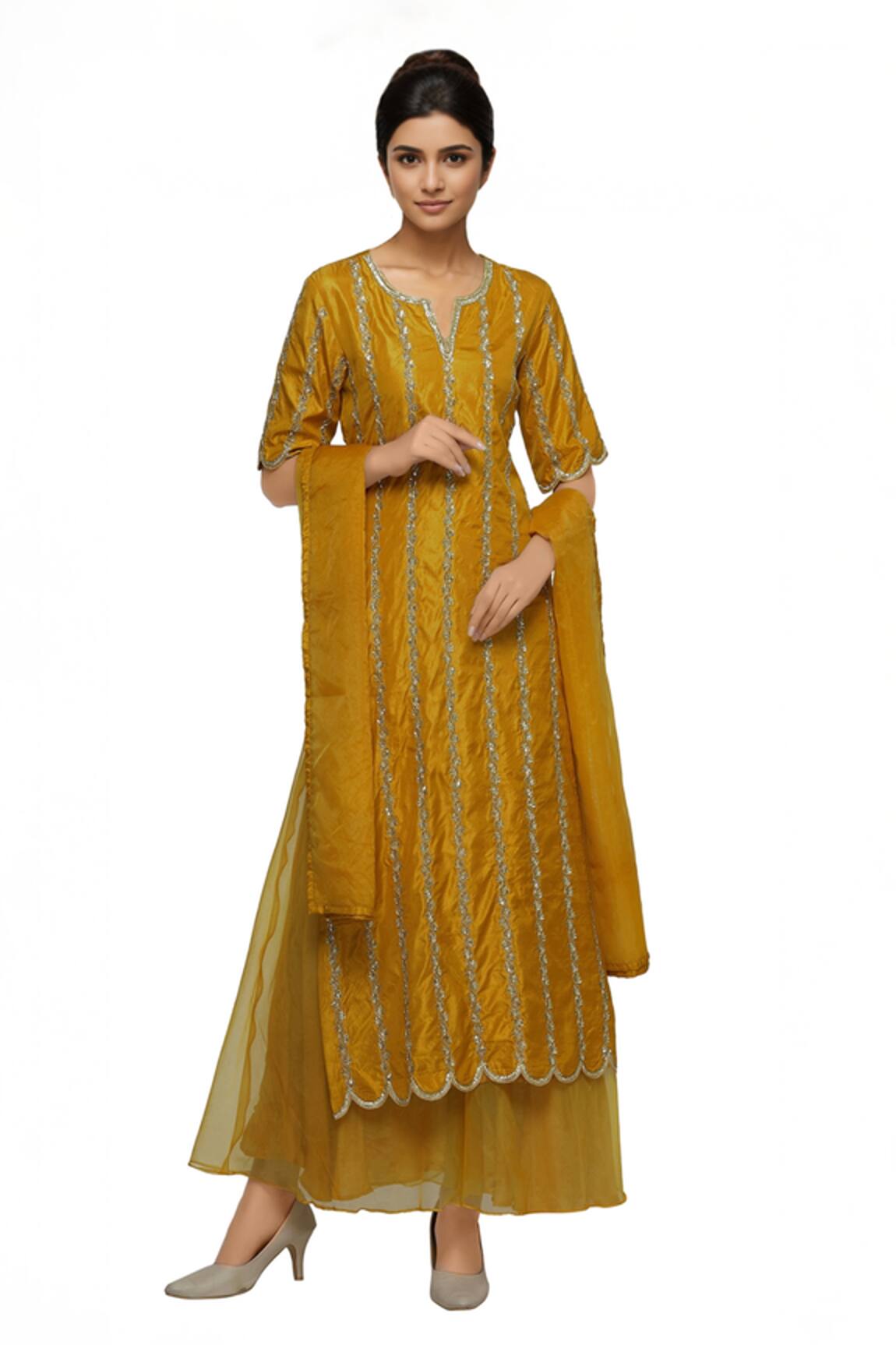 Neha Khullar Embroidered Kurta Palazzo Set 