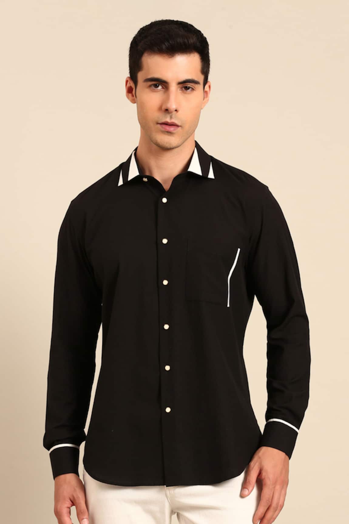 Mayank Modi - Men Contrast Collar Shirt