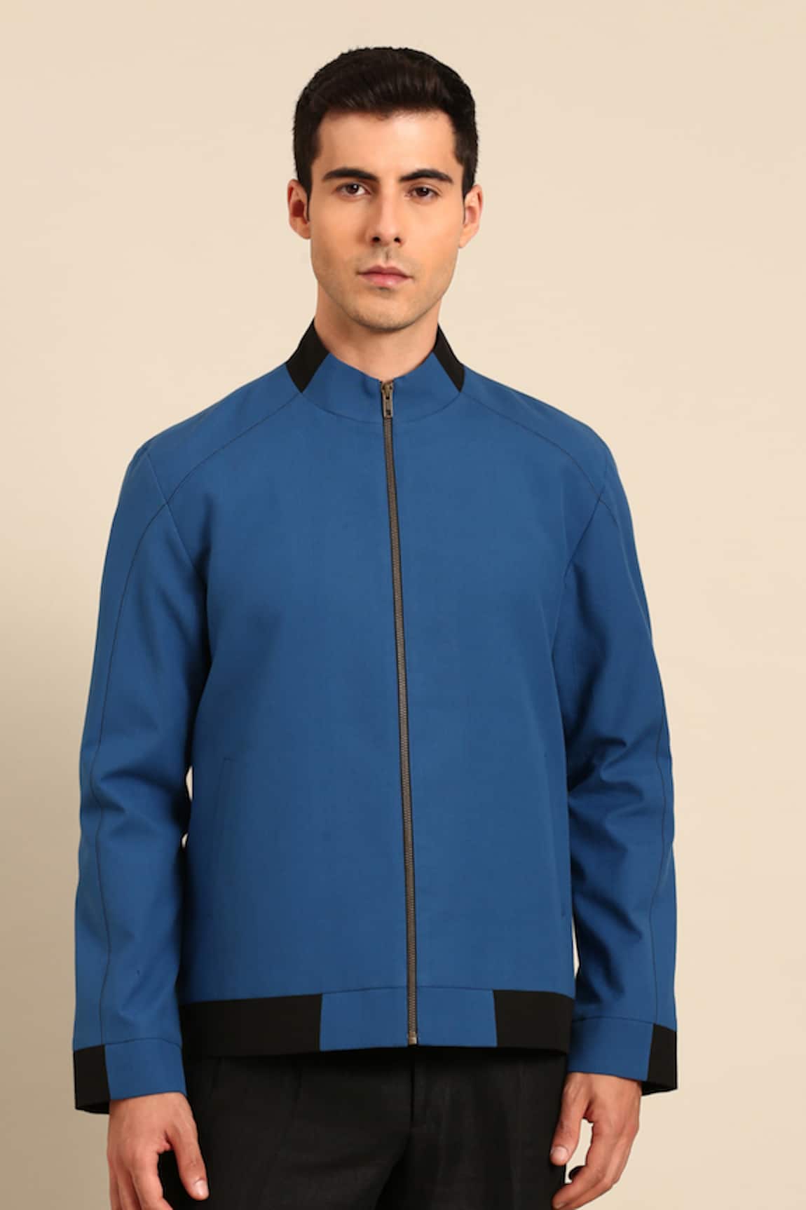 Mayank Modi - Men Zip-Front Bomber Jacket