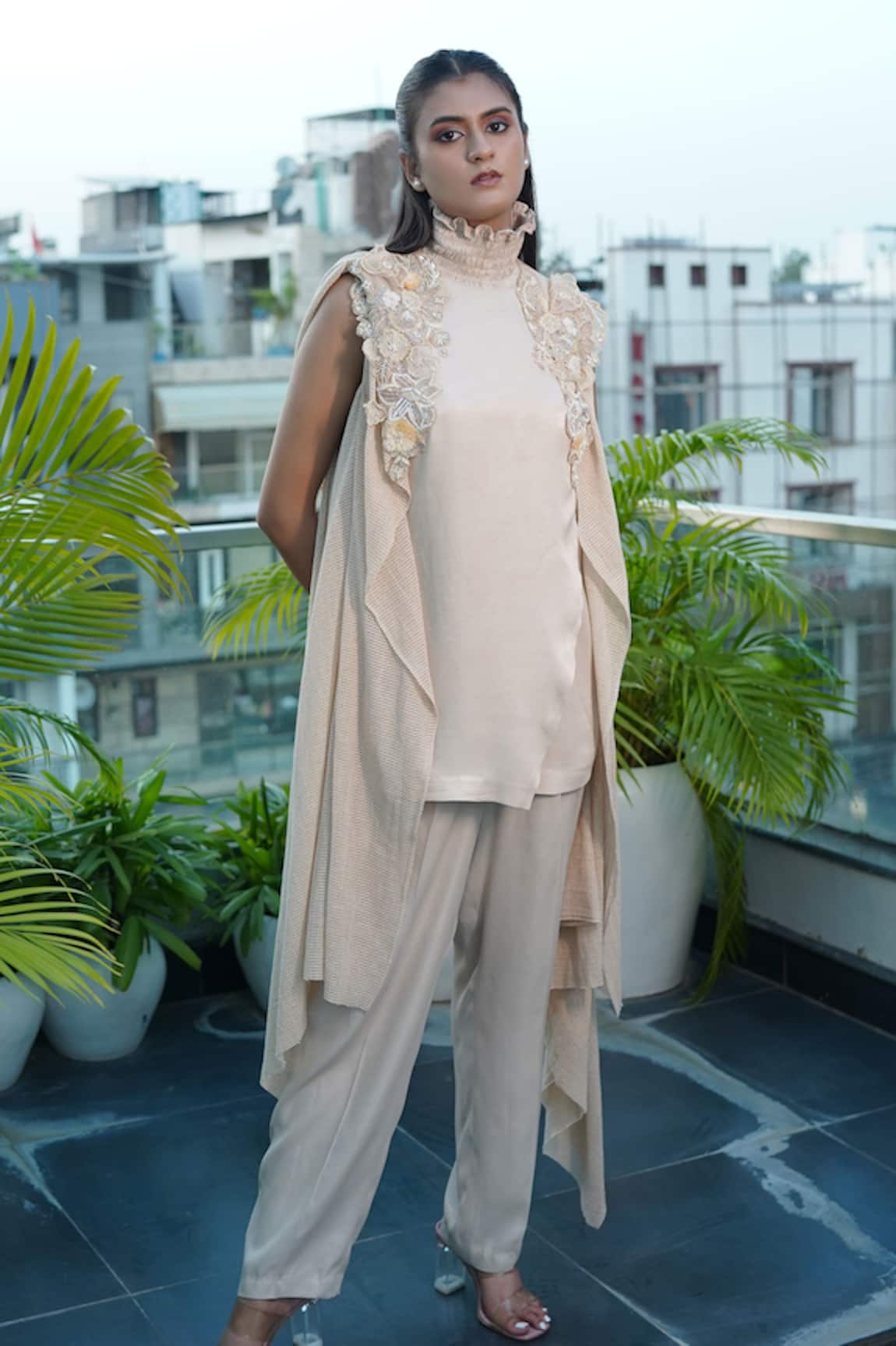 Vedangi Agarwal Polished Aura Embroidered Top & Pant Set